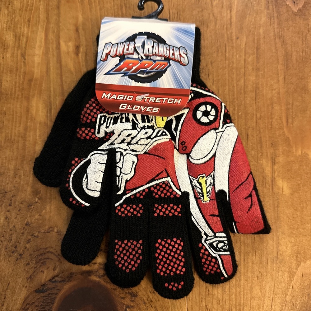 Power Rangers RPM Magic Stretch Gloves Youth Kids Vintage NWT